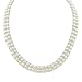 Two-Row White Freshwater Cultured Pearl Button Freshwater Cultured Pearl Necklace with Sterling Silver Beads and Extender Clasp