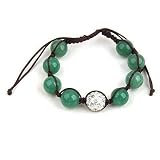 Shamballa Hip Hop Style Eight Jade Beads, and 1 Crystal White Disco Ball