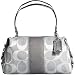 AUTHENTIC COACH SIGNATURE STRIPE ZIP SATCHEL BAG (Gray/Silver)