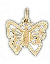 Dazzlers Solid 14k Gold Butterfly Charm Pendant Available in three colors from jewelsberry (weights: 0.7 grams only)