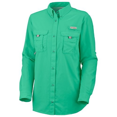 Columbia Women's Bahama Long Sleeve Shirt, Winter Green, Large