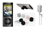 Apple iPod nano 16 GB Black (5th Generation), Charger, Slider Case, and Earbuds Bundle