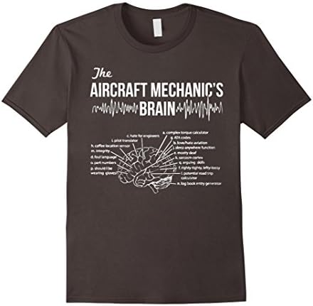 Men's The Aircraft Mechanic Brain TShirt XL Asphalt
