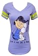 Snoopy Lucy and Snoopy Give a Hug Fitted Tee for women