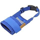 uxcell Pet Dog Anti Bark Chew Blue Soft Mask Muzzle Size S