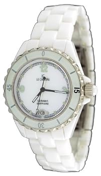 Le Chateau #5801 Women's Mid Size White Ceramic Watch