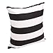 Set of 2, Soft Cotton Canvas Black White Stripe Pattern Pillowcase Pillow Encasement, 17 Inch X 17 Inch