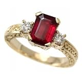 3.18ct Blood-Red Ruby & Diamonds 14k Yellow Gold Engagement ...
