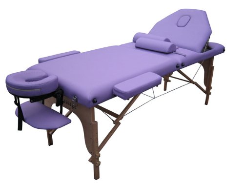 Purple 2 Pad 3 Fold Reiki Massage Table W/Free Two Bolster