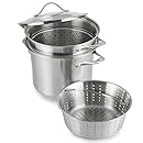 Calphalon Contemporary Stainless 8-Quart Pot with Glass Lid and 2 Inserts