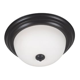 Kenroy Home 80366ORB Triomphe Two-Light Flush mount Light With 10-Inch White Glass Shade -... by Kenroy Home