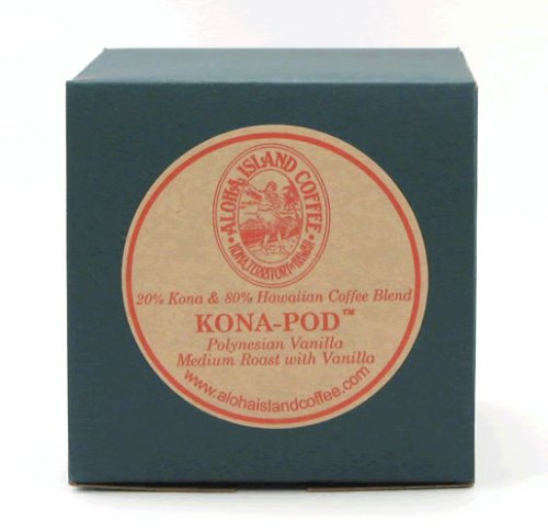 Aloha Island Coffee KONA-PODS - Polynesian Vanilla flavored, Kona Hawaiian Blend Coffee... by Aloha Island Coffee Company