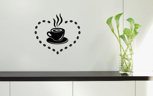 Wall Stickers Vinyl Decal Cup Of Coffee Grains For Kitchens ig1543