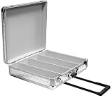 MARATHON MA-ECD4HW SIL-DIA EURO STYLE CD CASE WITH HANDLE & WHEELS - SILVER DIAMOND FINISH
