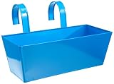 Siena Garden 722622 Blumenkasten eckig blau inkl. Halter