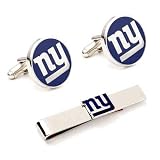 New York Giants Cufflinks and Tie Bar Gift Set