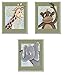 The Kids Room by Stupell Elephant, Giraffe, Monkey 3-Pc Rectangle Wall Plaque Set