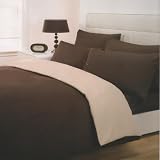 King Size Soft Touch Reversible Duvet Cover Set - Chocolate & Latte