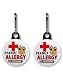 PEANUT ALLERGY EPIPEN Medical Alert Pair of 1 inch Black Zipper Pull Charms
