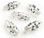 Artistrywear Art Glass Beads-Black Dot Cylinders 5/Pkg