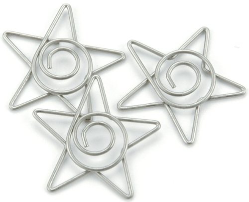 Creative Impressions Metal Spiral Star Paper Clips: Pewter