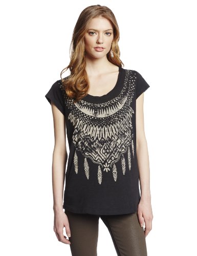 Lucky Brand Women's Feather Necklace Tee