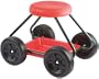Wenko 5857010500 Gartenrollsitz - mit Ablage, Metall-Kunststoff, 39.5 x 40.5 x 53 cm, gr�n-rot