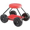 Wenko 5857010500 Gartenrollsitz - mit Ablage, Metall-Kunststoff, 39.5 x 40.5 x 53 cm, gr�n-rot