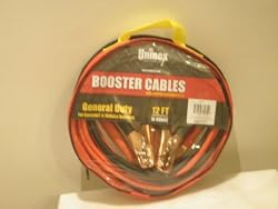 Uninex 12 ft Car Booster Cables with Polarity Indicators (+/-)