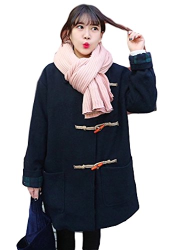 (フアングー)huanggu レディース レトロ コート ホーンボタン ファー キルティングコート トレンチコート トレンチ コート ロングコート