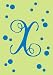 Monogram Polka Dot Regular Size Flag - X