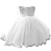 NNJXD Girls' Tulle Flower Princess Wedding Dress for Toddler and Baby Girl White 3-4 Years