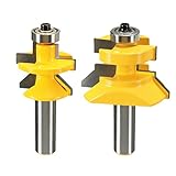 2 ピース 1/2 インチ × 3 インチ一致し た舌&溝v-ノッチ 45度ルータービットセット キット ツール