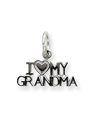 14k White Gold I Love My Grandma Pendant. Metal Wt- 0.55g