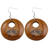 NCAA Dayna U Missouri Tigers Round Wooden Earrings