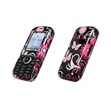 Premium Black with Pink Butterflies Design Snap-On Cover Hard Case Cell Pho ....