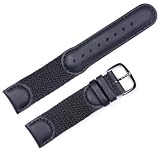 Swiss Watches:Swiss Army Watchband Black 19mm Watch band - by deBeer