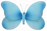5 Blue Sequined Butterfly nylon hanging ceiling wall baby nursery room wedding decor