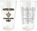 New Orleans SAINTS Super Bowl XLIV Champs ROSTER PINT GLASS