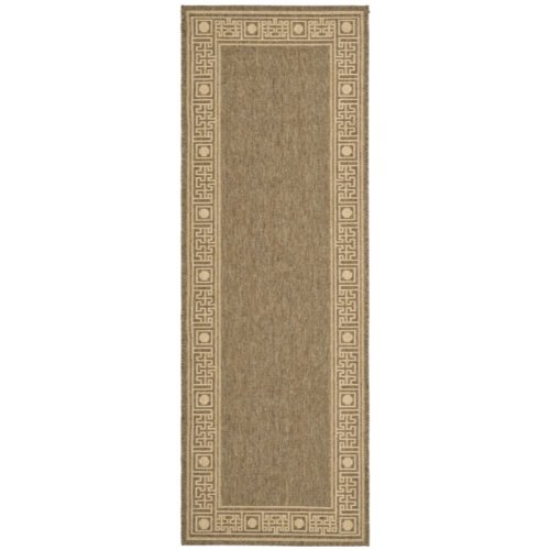 Safavieh Courtyard Collection CY5143B Coffee and Sand Indoor/Outdoor Area Runner, 2-Feet 7-Inch by 8-Feet 2-Inch