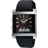 Casio Men's MTF110L-5A Black Leather Quartz Watch with Brown Dial