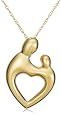14k Yellow Gold Heart-Shaped Mother and Child Pendant by Janel Russell, 18"