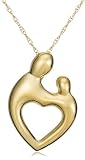 14k Yellow Gold Heart-Shaped Mother and Child Pendant by Janel Russell, 18"