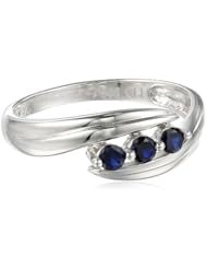 Sterling Silver Created Gemstone Ring (0.20 cttw)