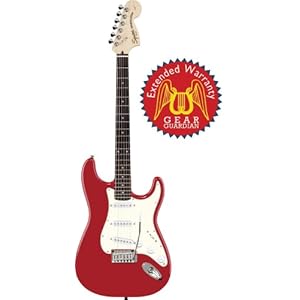 Best Buy Squier by Fender Standard Stratocaster Bundle with Strings, String Winder, Pick Card, and Polishing Cloth - Candy Apple Red, Rosewood Fretboard Review