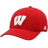 adidas Wisconsin Badgers Cardinal Structured Flex-Fit Hat
