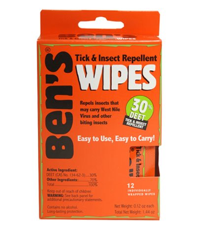 SportingGoods: Adventure Medical Kits Ben's 30% Travel Size Wipes, 12 Per Pack 0165 7085