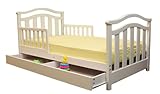 Dream On Me Elora Collection Toddler Bed with Storage Drawer, White