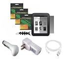 iShoppingdeals - Bundle Accessories for Barnes & Noble NOOK Simple Touch Reader Wi-Fi (BNRV300): USB Car Wall AC Charger, USB Sync Cable, Screen Protector, and Smart Headphone Wrap