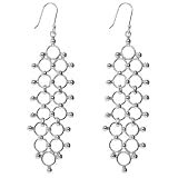 Sterling Silver Long Small Half Bell Drop Earrings - Artisan Handcrafted in Mexico